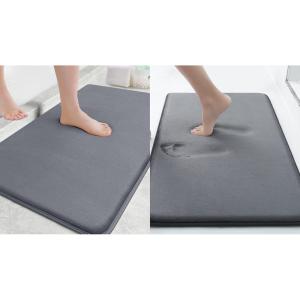 image:imageSmiry Memory Foam Bath Mat Set 24x16 and 30x20 Dark Grey Super Soft Absorbent Bathroom Rugs Non Slip Bath Rug Runner for Shower Bathroom Floors