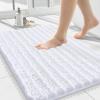 image:imageSmiry Bathroom Rugs 24x16 and Toilet Lid Cover 175x15 Soft and Absorbent Bath Mat Machine Washable NonSlip Plush Carpet Runner for Tub Shower and Floor Home DecorWhite