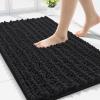 image:imageSmiry Bathroom Rugs 30x20 and Toilet Lid Cover 175x15 Soft and Absorbent Bath Mat Machine Washable NonSlip Plush Carpet Runner for Tub Shower and Floor Home DecorBlack