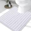 image:imageSmiry Bathroom Rugs U Shaped 24x20 and Toilet Lid Cover 175x15 Soft and Absorbent Bath Mat Machine Washable NonSlip Plush Carpet Runner for Tub Shower and Floor Home DecorWhite
