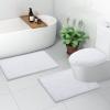image:imageSmiry Bathroom Rugs and Toilet Lid CoverMachine Wash Dry Non Slip Absorbent Shaggy Bath Rug for Bath Room Shower and Tub UShaped 20 x 20175 x 15 White