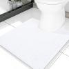 image:imageSmiry Bathroom Rugs and Toilet Lid CoverMachine Wash Dry Non Slip Absorbent Shaggy Bath Rug for Bath Room Shower and Tub UShaped 20 x 20175 x 15 White