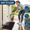 image:imageSmiry Front Door Mat Outside Entrance Brown 295 x 17 and Luxury Chenille Bathroom Rugs Brown 30 x 20 2 Item Bundle