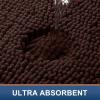 image:imageSmiry Front Door Mat Outside Entrance Brown 295 x 17 and Luxury Chenille Bathroom Rugs Brown 30 x 20 2 Item Bundle
