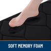 image:imageSmiry Memory Foam Bath Mat Set 30x20 and 30x20 Black Super Soft Absorbent Bathroom Rugs Non Slip Bath Rug Runner for Shower Bathroom FloorsBlack