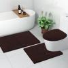 image:imageSmiry Toilet Rugs UShaped 24x20 and Toilet Lid Cover 175x15 Soft and Absorbent Shaggy Bath Mat Machine Washable NonSlip Plush Carpet Runner for Tub Shower and Floor Home DecorBrown
