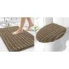 image:imageSmiry Bathroom Rugs 24x16 and Toilet Lid Cover 175x15 Soft and Absorbent Bath Mat Machine Washable NonSlip Plush Carpet Runner for Tub Shower and Floor Home DecorCamel