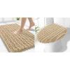 image:imageSmiry Bathroom Rugs 30x20 and Toilet Lid Cover 175x15 Soft and Absorbent Bath Mat Machine Washable NonSlip Plush Carpet Runner for Tub Shower and Floor Home DecorBeige