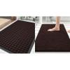 image:imageSmiry Front Door Mat Outside Entrance Brown 295 x 17 and Luxury Chenille Bathroom Rugs Brown 30 x 20 2 Item Bundle