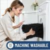 image:imageSmiry Bathroom Rugs 24x16 and Toilet Lid Cover 175x15 Soft and Absorbent Bath Mat Machine Washable NonSlip Plush Carpet Runner for Tub Shower and Floor Home DecorBlack