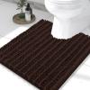 image:imageSmiry Bathroom Rugs Mat Set 2 Piece 24X16UShaped 24x20 Extra Soft Absorbent Non Slip Rubber Backing Machine Washable Quick Dry Chenille Bath Rug Set for Tub Shower and FloorBrown