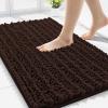 image:imageSmiry Bathroom Rugs Mat Set 2 Piece 30X20UShaped 24x20 Extra Soft Absorbent Non Slip Rubber Backing Machine Washable Quick Dry Chenille Bath Rug Set for Tub Shower and FloorBrown