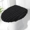image:imageSmiry Bathroom Rugs U Shaped 24x20 and Toilet Lid Cover 175x15 Soft and Absorbent Bath Mat Machine Washable NonSlip Plush Carpet Runner for Tub Shower and Floor Home DecorBlack