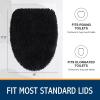 image:imageSmiry Bathroom Rugs and Toilet Lid CoverMachine Wash Dry Non Slip Absorbent Shaggy Bath Rug for Bath Room Shower and Tub UShaped 20 x 20175 x 15 Black
