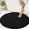 image:imageSmiry Chenille Bathroom Rugs 24x16 and Round 30x30 Extra Soft and Absorbent Shaggy Bath Mat Machine Washable NonSlip Plush Carpet Black
