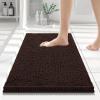 image:imageSmiry Chenille Bathroom Rugs 24x16 and Round 30x30 Extra Soft and Absorbent Shaggy Bath Mat Machine Washable NonSlip Plush Carpet Brown