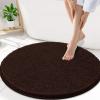 image:imageSmiry Chenille Bathroom Rugs 24x16 and Round 30x30 Extra Soft and Absorbent Shaggy Bath Mat Machine Washable NonSlip Plush Carpet Brown