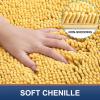 image:imageSmiry Chenille Bathroom Rugs 24x16 and UShaped Toilet Bath Rugs 24x20 Extra Soft and Absorbent Shaggy Bath Mat Machine Washable NonSlip Plush Carpet Yellow