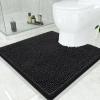 image:imageSmiry Chenille Bathroom Rugs 30x20 and UShaped Toilet Bath Rugs 24x24 Extra Soft and Absorbent Shaggy Bath Mat Machine Washable NonSlip Plush Carpet Black