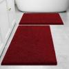 image:imageSmiry Chenille Bathroom Rugs 30x2024x16 and UShaped Toilet Bath Rugs 20x20 Extra Soft and Absorbent Shaggy Bath Mat Machine Washable NonSlip Plush Carpet Burgundy