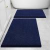 image:imageSmiry Chenille Bathroom Rugs 30x2024x16 and UShaped Toilet Bath Rugs 24x20 Extra Soft and Absorbent Shaggy Bath Mat Machine Washable NonSlip Plush Carpet Navy Blue