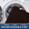 image:imageSmiry Chenille Bathroom Rugs and Mats Set of 3 Non Slip Absorbent Shaggy Bath Rug for Tub Shower and Bath Room 24 x 1624 x 1630 x 20 Brown