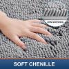 image:imageSmiry Chenille Bathroom Rugs and Mats Set of 3 Non Slip Absorbent Shaggy Bath Rug for Tub Shower and Bath Room 36x 2430x 20UShaped 24 x20 Grey