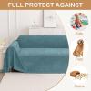 image:imageSmiry Couch Cover for Dogs Washable Chenille Sofa Covers for 3 Cushion Couch Soft Sofa Slipcover for Pets Thick Sectional Furniture Protector Throw Blanket with Tassels Beige 71x118 InchBlue