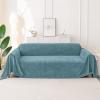 image:imageSmiry Couch Cover for Dogs Washable Chenille Sofa Covers for 3 Cushion Couch Soft Sofa Slipcover for Pets Thick Sectional Furniture Protector Throw Blanket with Tassels Beige 71x118 InchBlue