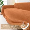 image:imageSmiry Couch Cover for Dogs Washable Chenille Sofa Covers for 3 Cushion Couch Soft Sofa Slipcover for Pets Thick Sectional Furniture Protector Throw Blanket with Tassels Beige 71x118 InchOrange