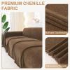 image:imageSmiry Couch Cover for Dogs Washable Chenille Sofa Covers for 3 Cushion Couch Soft Sofa Slipcover for Pets Thick Sectional Furniture Protector Throw Blanket with Tassels Grey 71x118 InchChocolate
