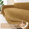 image:imageSmiry Couch Cover for Dogs Washable Chenille Sofa Covers for 3 Cushion Couch Soft Sofa Slipcover for Pets Thick Sectional Furniture Protector Throw Blanket with Tassels Beige 71x118 InchYellow