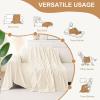 image:imageSmiry Couch Cover for Dogs Washable Chenille Sofa Covers for 3 Cushion Couch Soft Sofa Slipcover for Pets Thick Sectional Furniture Protector Throw Blanket with Tassels Beige 71x118 InchBeige