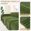 image:imageSmiry Couch Cover for Dogs Washable Chenille Sofa Covers for 3 Cushion Couch Soft Sofa Slipcover for Pets Thick Sectional Furniture Protector Throw Blanket with Tassels Beige 71x118 InchGreen