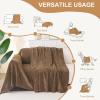 image:imageSmiry Couch Cover for Dogs Washable Chenille Sofa Covers for 3 Cushion Couch Soft Sofa Slipcover for Pets Thick Sectional Furniture Protector Throw Blanket with Tassels Beige 71x118 InchChocolate