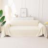 image:imageSmiry Couch Cover for Dogs Washable Chenille Sofa Covers for 3 Cushion Couch Soft Sofa Slipcover for Pets Thick Sectional Furniture Protector Throw Blanket with Tassels Beige 71x118 InchBeige