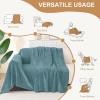 image:imageSmiry Couch Cover for Dogs Washable Chenille Sofa Covers for 3 Cushion Couch Soft Sofa Slipcover for Pets Thick Sectional Furniture Protector Throw Blanket with Tassels Beige 71x118 InchBlue
