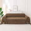 image:imageSmiry Couch Cover for Dogs Washable Chenille Sofa Covers for 3 Cushion Couch Soft Sofa Slipcover for Pets Thick Sectional Furniture Protector Throw Blanket with Tassels Grey 71x118 InchChocolate