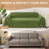 image:imageSmiry Couch Cover for Dogs Washable Chenille Sofa Covers for 3 Cushion Couch Soft Sofa Slipcover for Pets Thick Sectional Furniture Protector Throw Blanket with Tassels Grey 71x118 InchGreen
