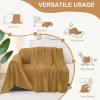 image:imageSmiry Couch Cover for Dogs Washable Chenille Sofa Covers for 3 Cushion Couch Soft Sofa Slipcover for Pets Thick Sectional Furniture Protector Throw Blanket with Tassels Beige 71x118 InchYellow
