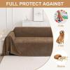image:imageSmiry Couch Cover for Dogs Washable Chenille Sofa Covers for 3 Cushion Couch Soft Sofa Slipcover for Pets Thick Sectional Furniture Protector Throw Blanket with Tassels Beige 71x118 InchChocolate
