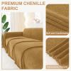 image:imageSmiry Couch Cover for Dogs Washable Chenille Sofa Covers for 3 Cushion Couch Soft Sofa Slipcover for Pets Thick Sectional Furniture Protector Throw Blanket with Tassels Beige 71x118 InchYellow