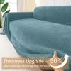 image:imageSmiry Couch Cover for Dogs Washable Chenille Sofa Covers for 3 Cushion Couch Soft Sofa Slipcover for Pets Thick Sectional Furniture Protector Throw Blanket with Tassels Beige 71x118 InchBlue