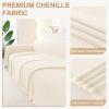 image:imageSmiry Couch Cover for Dogs Washable Chenille Sofa Covers for 3 Cushion Couch Soft Sofa Slipcover for Pets Thick Sectional Furniture Protector Throw Blanket with Tassels Beige 71x118 InchBeige