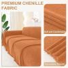 image:imageSmiry Couch Cover for Dogs Washable Chenille Sofa Covers for 3 Cushion Couch Soft Sofa Slipcover for Pets Thick Sectional Furniture Protector Throw Blanket with Tassels Beige 71x118 InchOrange