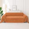 image:imageSmiry Couch Cover for Dogs Washable Chenille Sofa Covers for 3 Cushion Couch Soft Sofa Slipcover for Pets Thick Sectional Furniture Protector Throw Blanket with Tassels Beige 71x118 InchOrange