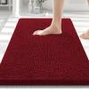 image:imageSmiry Front Door Mat Outside Entrance Red 295 x 17 and Luxury Chenille Bathroom Rugs Red 30 x 20 2 Item Bundle