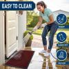 image:imageSmiry Front Door Mat Outside Entrance Red 295 x 17 and Luxury Chenille Bathroom Rugs Red 30 x 20 2 Item Bundle