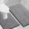image:imageSmiry Luxury Chenille Bath Rug 24x16 Bathroom Rugs and Mats Set 30x2024x20 Grey