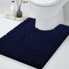 image:imageSmiry Luxury Chenille Bath Rug 24x16 and UShaped Toilet Bathroom Rugs 24x20 Extra Soft and Absorbent Shaggy Bathroom Mat Rugs Machine Washable NonSlip Plush CarpetNavy Blue